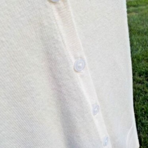 Allegory Ivory Button up Cardigan Sweater Silk/Cotton Blend SZ Small - Picture 6 of 10